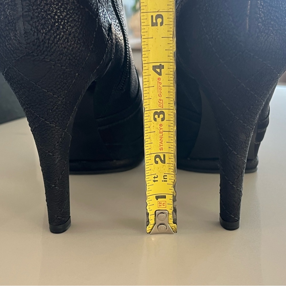 CHANEL Black Quilted Caviar Leather Ankle Platform Booties Heeled Boots NWT NIB - Picture 16 of 16